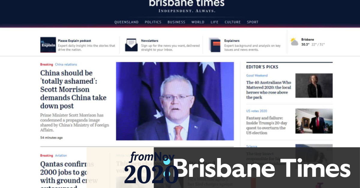 to the new Brisbane Times homepage